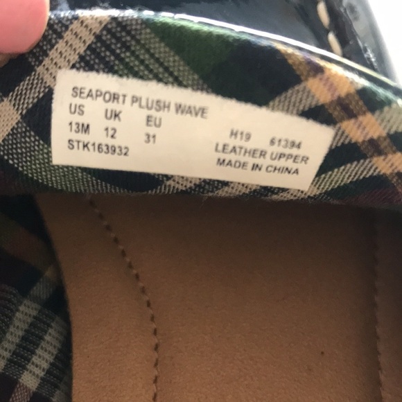 Sperry plush wave blue patent leather slip on loafers size 13 M child NWOT - Picture 7 of 9